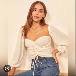 Reformation Desmond Top Blouse 6 White Cream